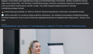 Kuvatõmmis Pärnu kolledži naised teaduses postitusest