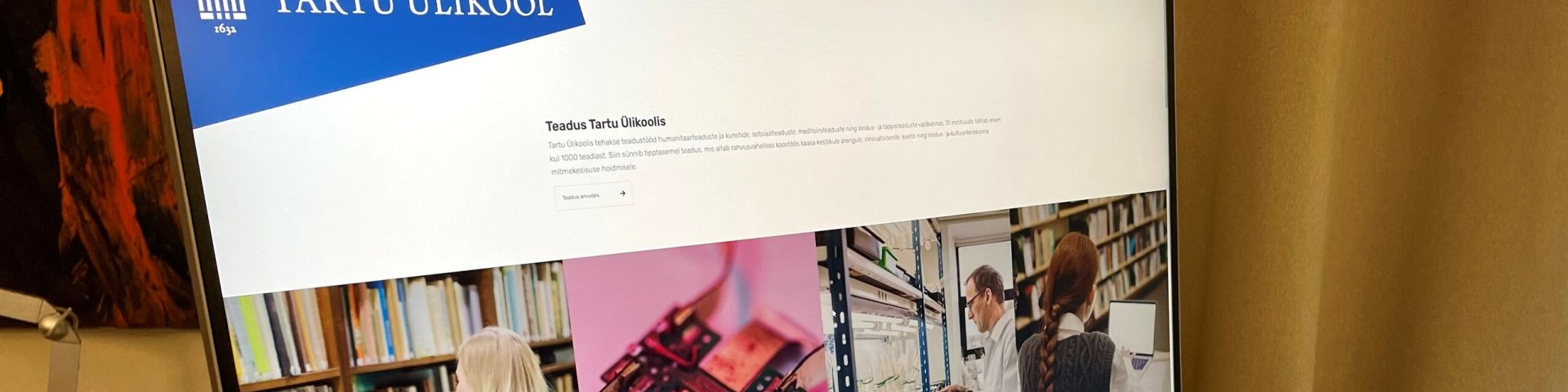 Tartu Ülikooli uue veebi teaduse rubriik