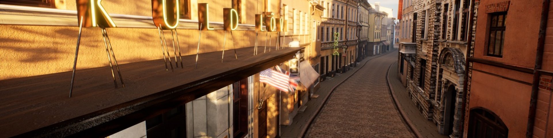 Virtuaalreaalsuse vaade Tallinna Harju tänavale 1939. aastast.